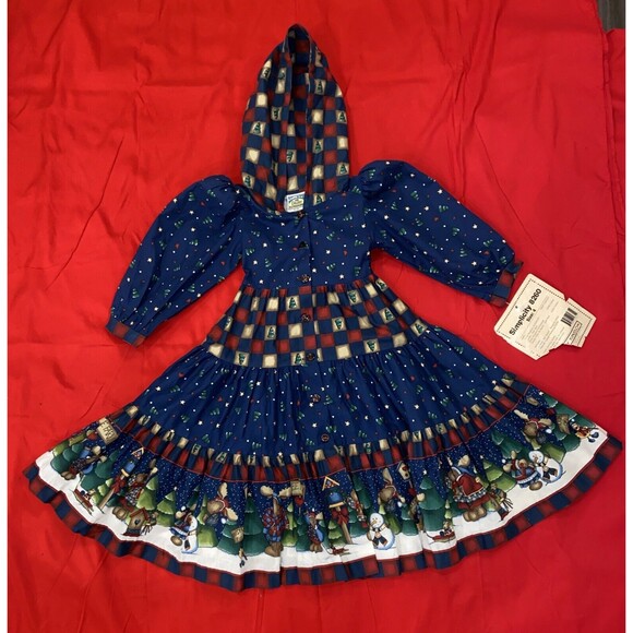 Daisy Kingdom Vintage Northwoods 3-Tier Girls Size 4 Winter Hooded Dress USA NWT - Picture 4 of 16